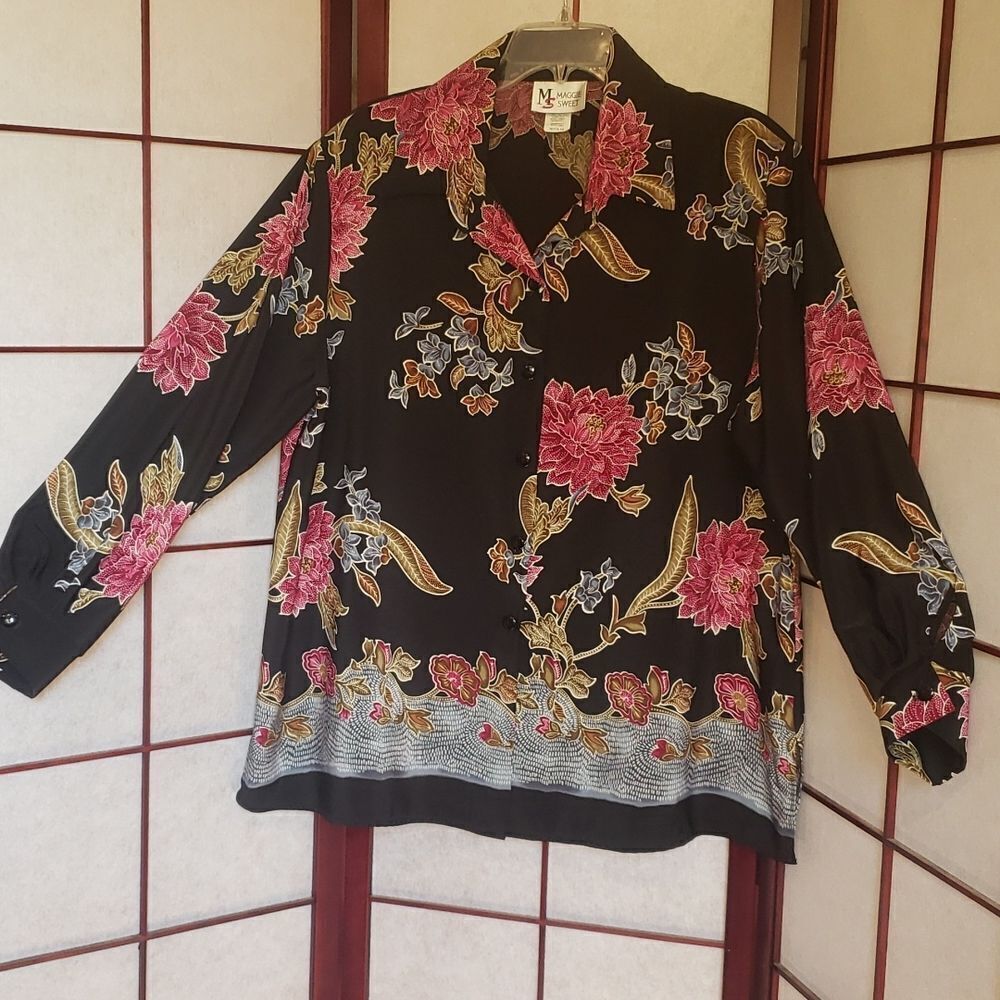 Maggie Sweet Floral Button Up Blouse